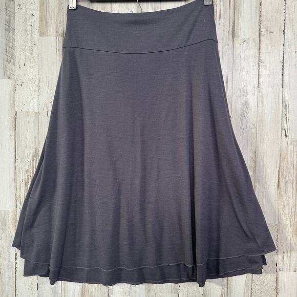 Downeast ALine Midi Skirt Gray Medium Layered Fairy Balletcore Grunge Academia - Picture 2 of 8